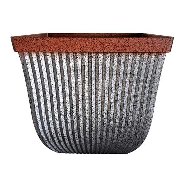 Southlake Galvanized Square Outdoor Planter, Large
