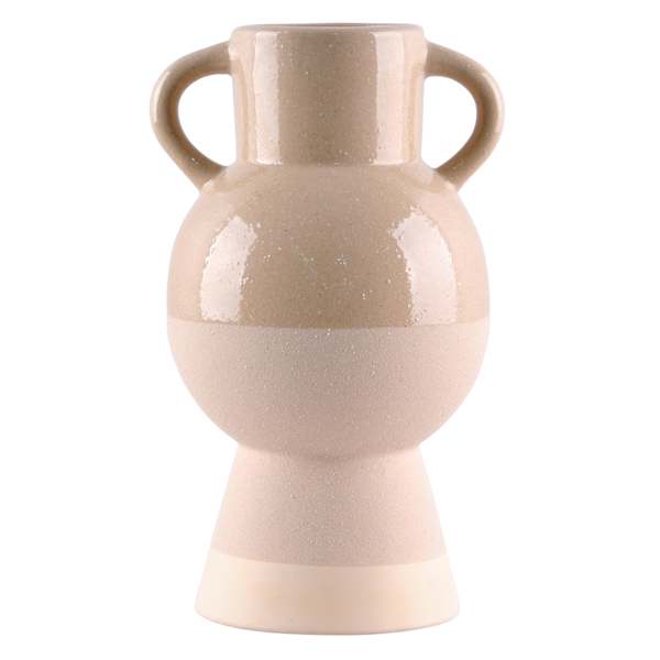 Tracey Boyd Neutral Terracotta Vase with Handles, 11.5"