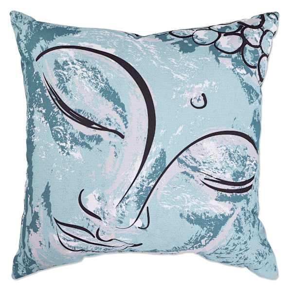 Found & Fable Bryant Harbor Grey Buddha Square Outdoor Throw Pillow, 16"