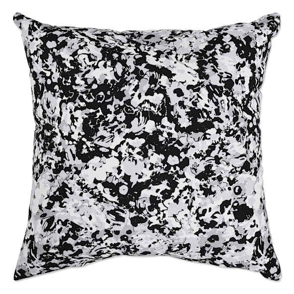 Laila Ali Black & Blue Splatter Paint Square Outdoor Throw Pillow, 16"