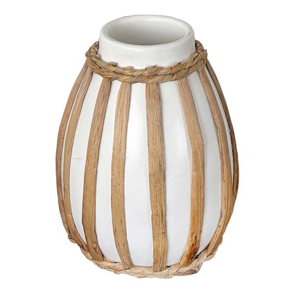 Ty Pennington Terracotta Rattan Vase, 9.8"