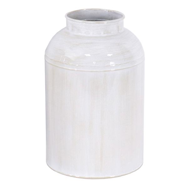 Honeybloom White Metal Vase, 11"