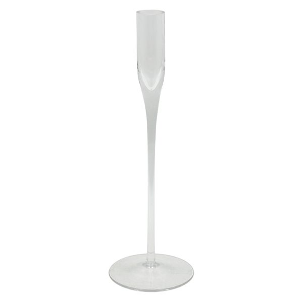 Clear Glass Taper Candle Holder, 11"