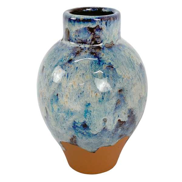 Ty Pennington Blue Reactive Glaze Vase, 5"