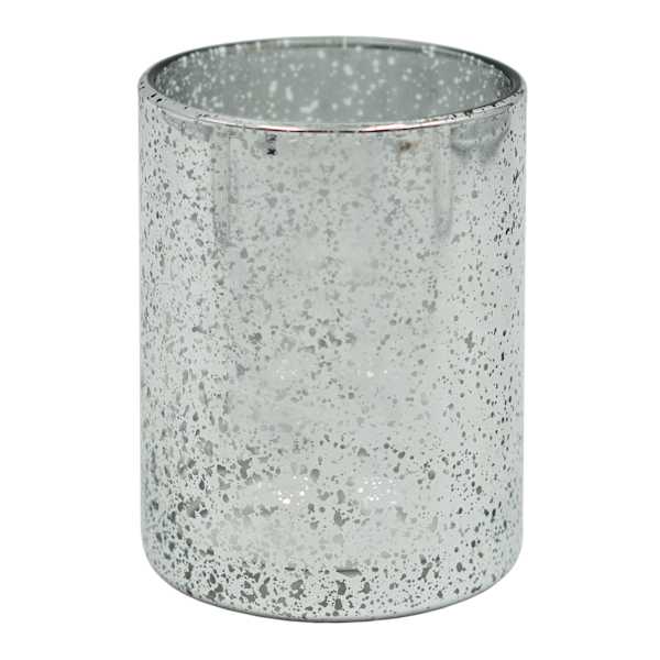 Silver Mercury Glass Bath Tumbler, 3.5"