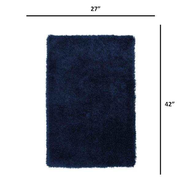 Accent Mixed Blue Long Pile Shag, 2x4