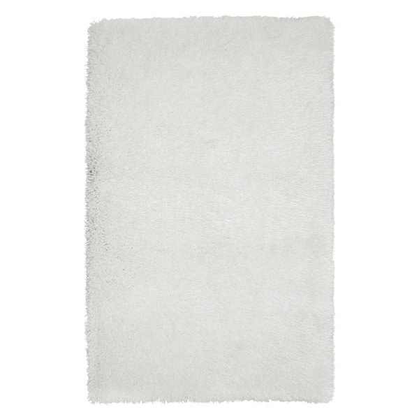 (C102) White Shag Accent Rug, 3x5