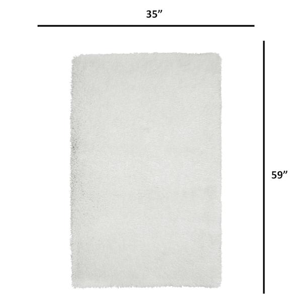 (C102) White Shag Accent Rug, 3x5