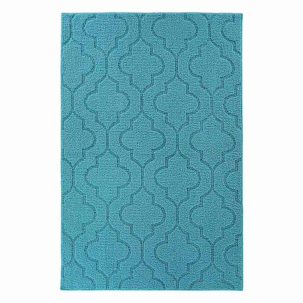Brentwood Teal Double Quatrefoil Indoor & Outdoor Area Rug, 4x6
