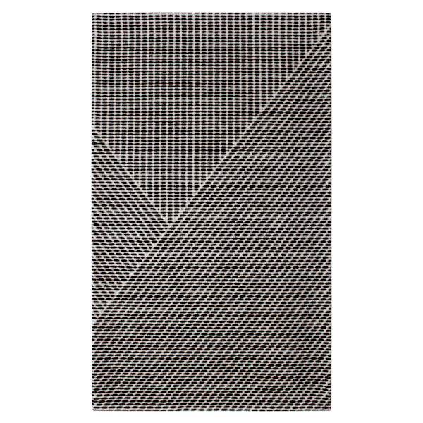 (B834) Found & Fable Dassel Black Woven Accent Rug, 2x4