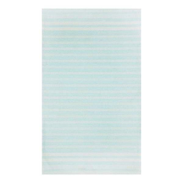 Tiny Dreamers Camden Aqua Striped Accent Rug, 3x5
