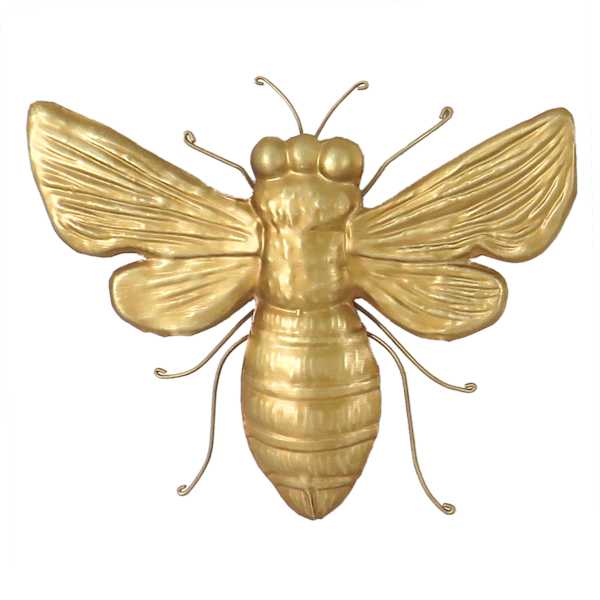 Honeybloom Gold Metal Bee Wall Decor, 16x14