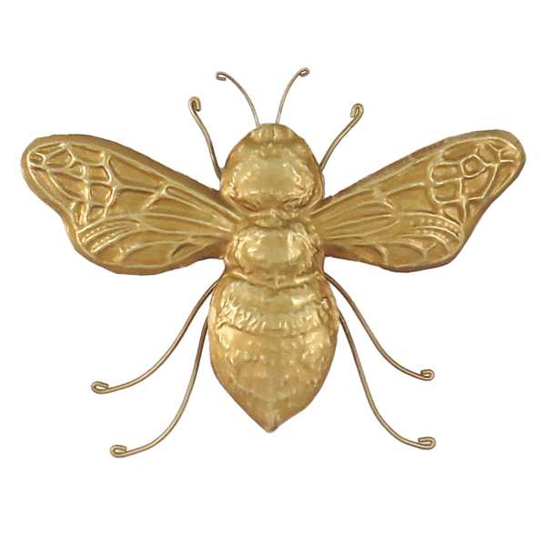 Honeybloom Gold Metal Bee Wall Decor, 13x10