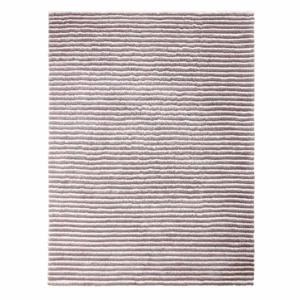 (A368) Silver Striped High-Low Microfiber Area Rug, 8x10