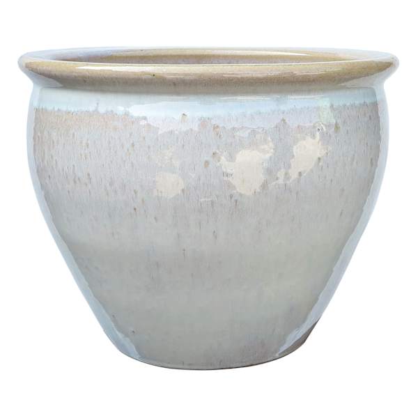 Honeybloom Mews White Ceramic Outdoor Planter, Large
