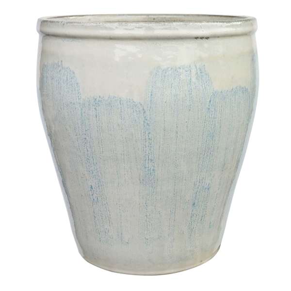 Honeybloom Berlin Blue Ceramic Outdoor Planter, Large