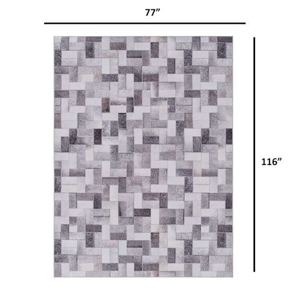 (D537) Crosby St. Nova Grey Printed Area Rug, 8x10