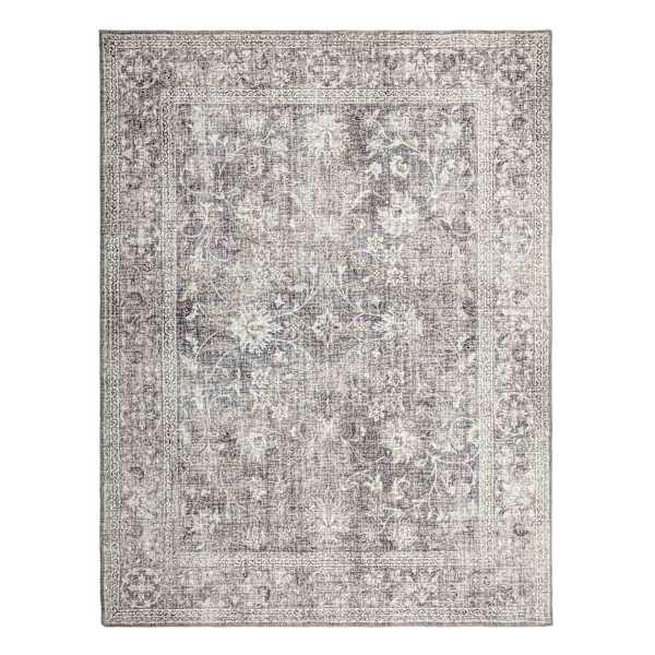 (B844) Honeybloom Vintage Distressed Medallion Area Rug, 7x10