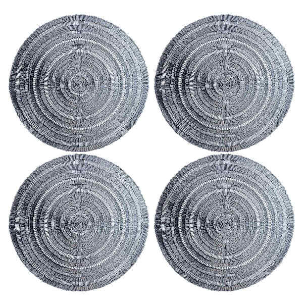 Set of 4 Audley Round Placemats, Blue