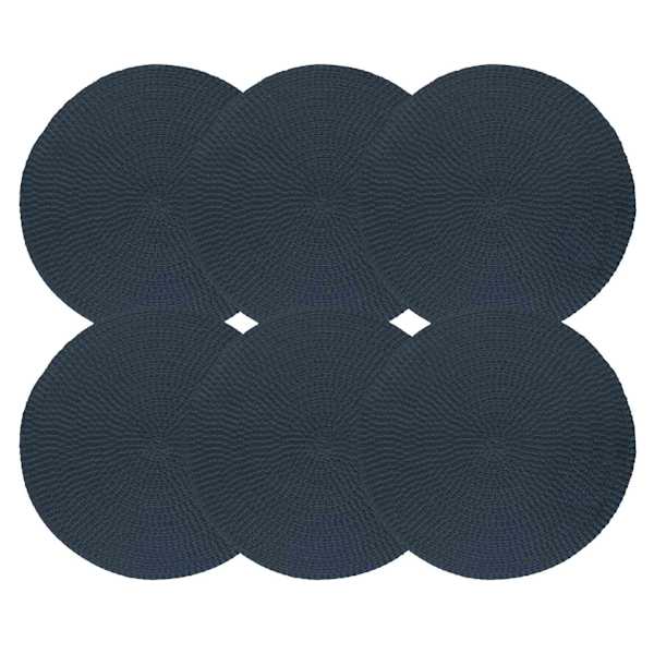 Set of 6 Round Shiori Placemats, Indigo