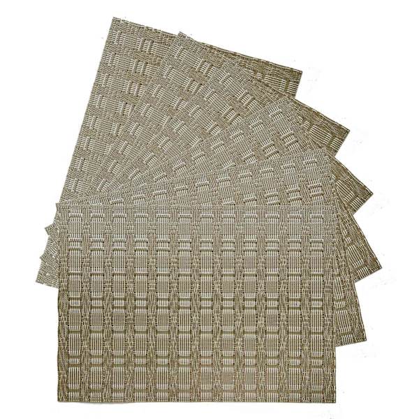 Set of 6 Marquis Prosecco Woven Vinyl Placemats, 13x18