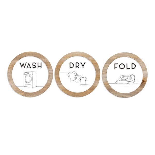 3-Piece Wash, Dry, Fold Wall Art, 8"