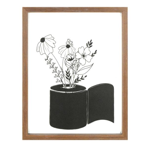Floral Toilet Paper Wall Art, 11x14
