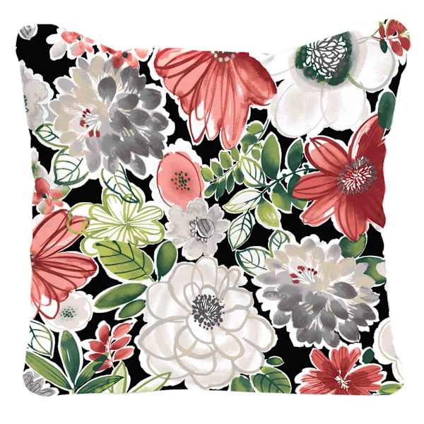 Tamani Raven Floral Outdoor Tufted Back Cushion