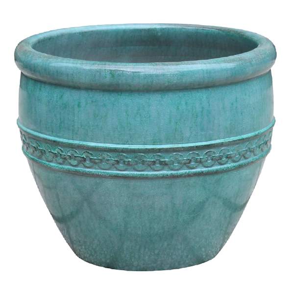 Providence Tyler Teal Tall Outdoor Planter, Small