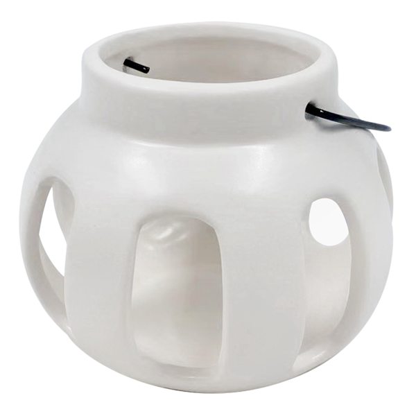 Found & Fable White Round Cutout Ceramic Lantern, 3.5"