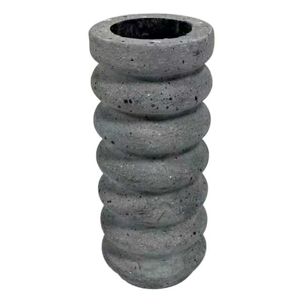 Found & Fable Grey Polystone Tealight Candle Holder, 6"