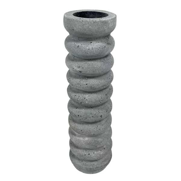 Found & Fable Grey Polystone Tealight Candle Holder, 9"