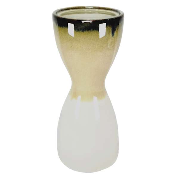 Found & Fable Brown Reactive Glaze Ceramic Pillar Candle Holder, 10"