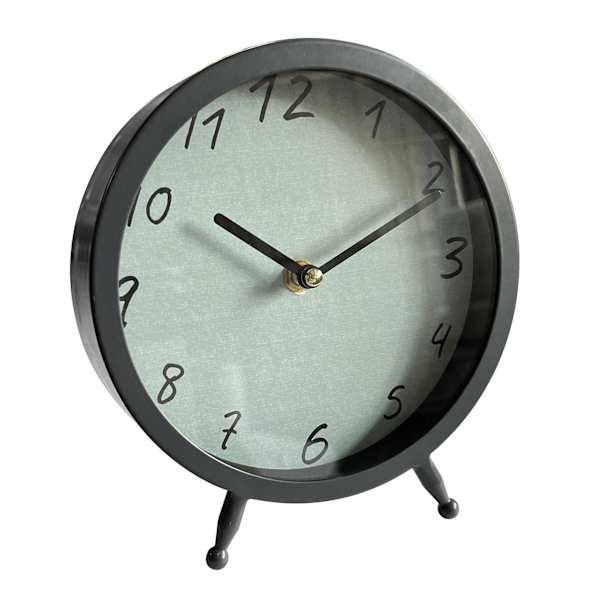 Found & Fable Black Round Clock, 8"