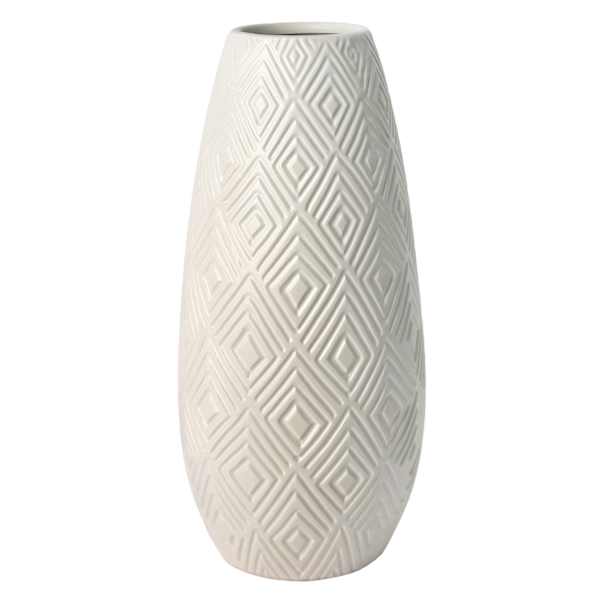 Found & Fable Eileen White Vase, 15"