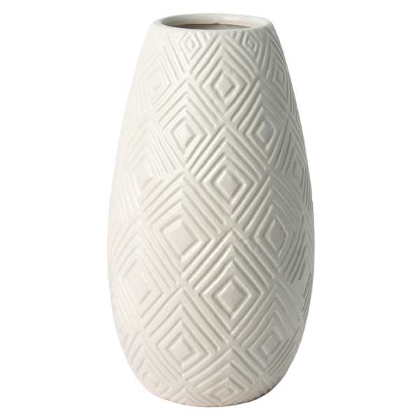 Found & Fable Eileen White Vase, 12"