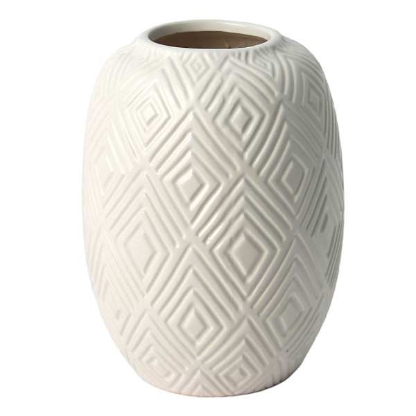 Found & Fable Eileen White Ceramic Vase, 8"