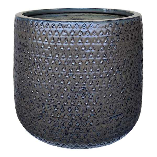Isis Mist Black Ceramic Outdoor Planter, Small