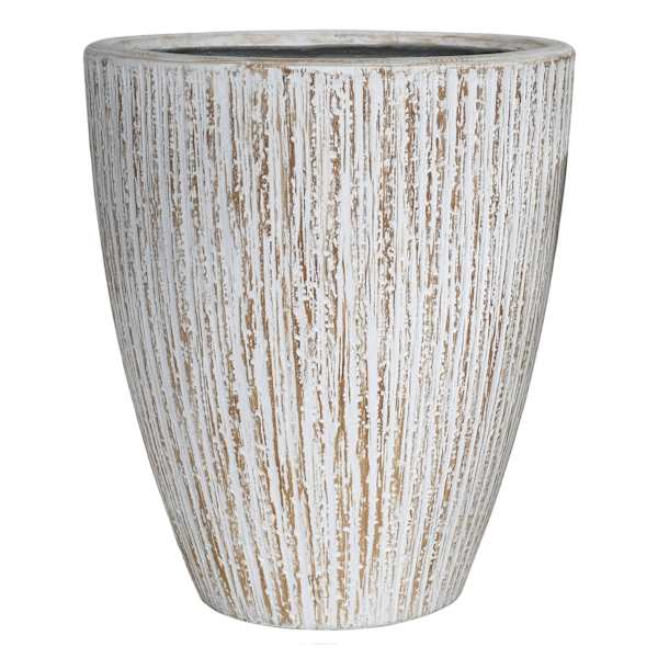 Bailey White Bark Design Egg Shaped Planter, Medium