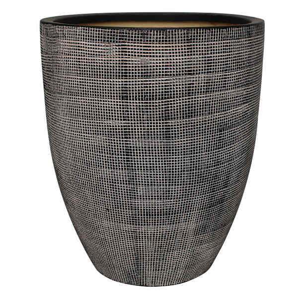 Indoor Tall Grid Patterned Ceramic Pot, Large