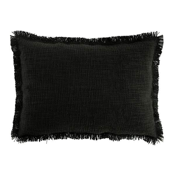 Tracey Boyd Black Slub Textured Throw Pillow, 13x18