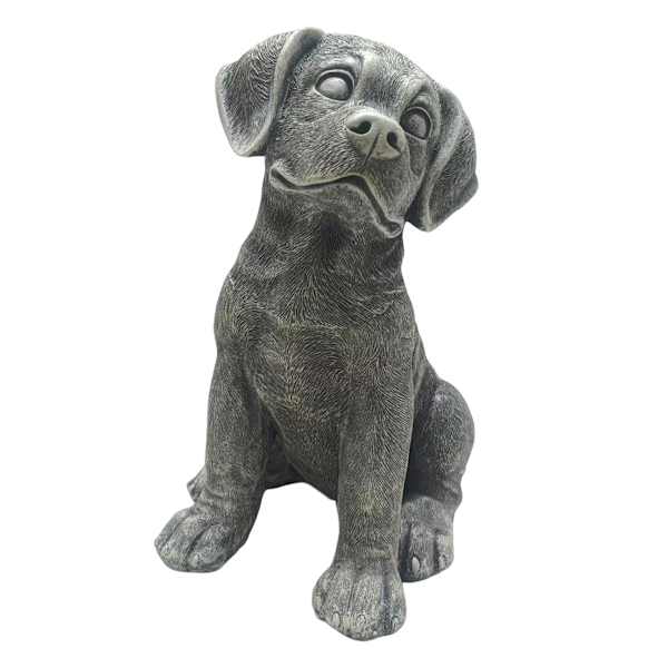 Sitting Puppy Outdoor Garden Statue, 11"