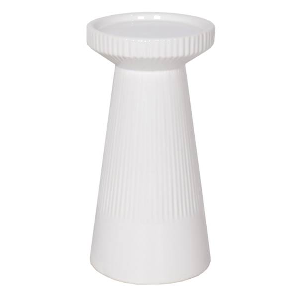 Ty Pennington White Ceramic Candle Holder, 8"