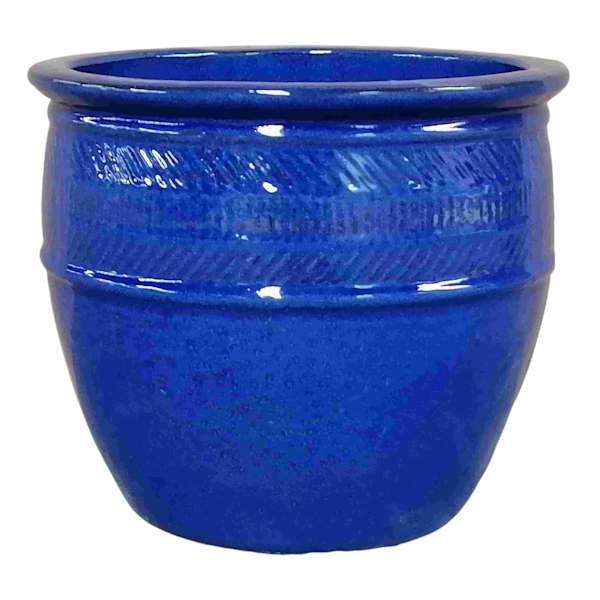 Dana Blue Ceramic Outdoor Planter, Medium