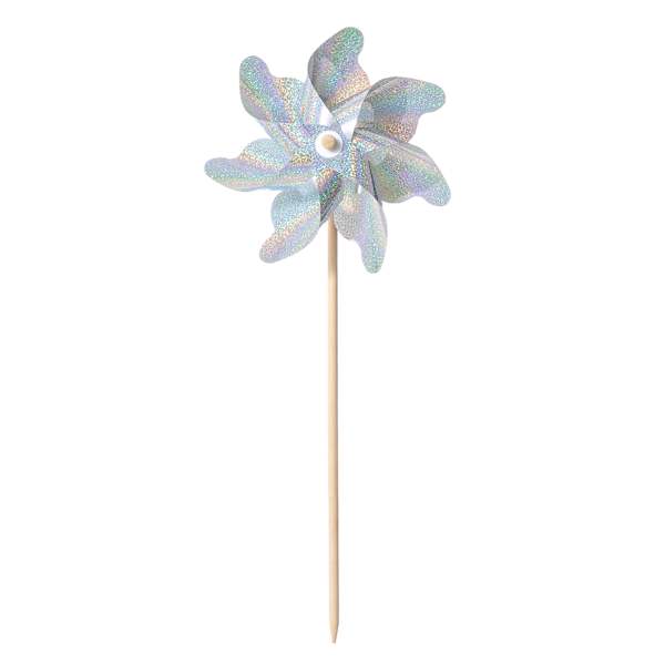 Silver Holographic Whirligig, 29"