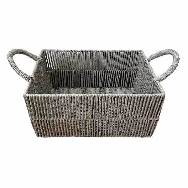 Grey Paper Storage Basket, Small