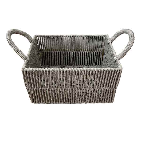 Grey Paper Storage Basket, Large