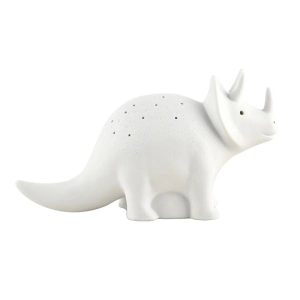 Tiny Dreamers White Ceramic Dinosaur Night Light, 10"