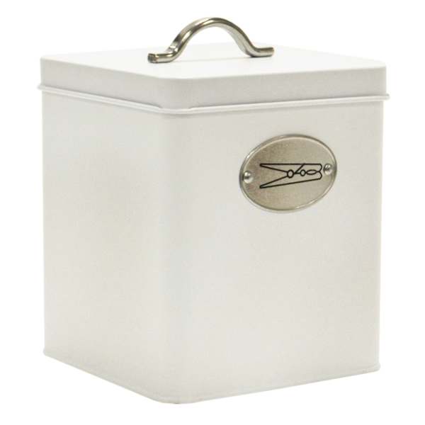 Preston White & Silver Storage Canister, Medium