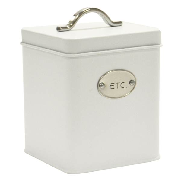 Preston White & Silver Canister, Small